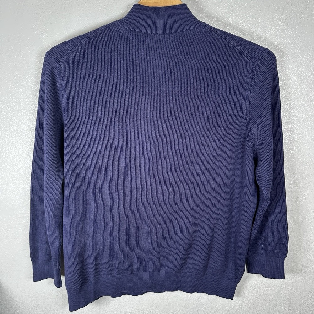 Vineyard Vines Mens Size XXL Fisherman Knit Sweater 1/4 Zip Navy Blue Mock Neck - Picture 4 of 7